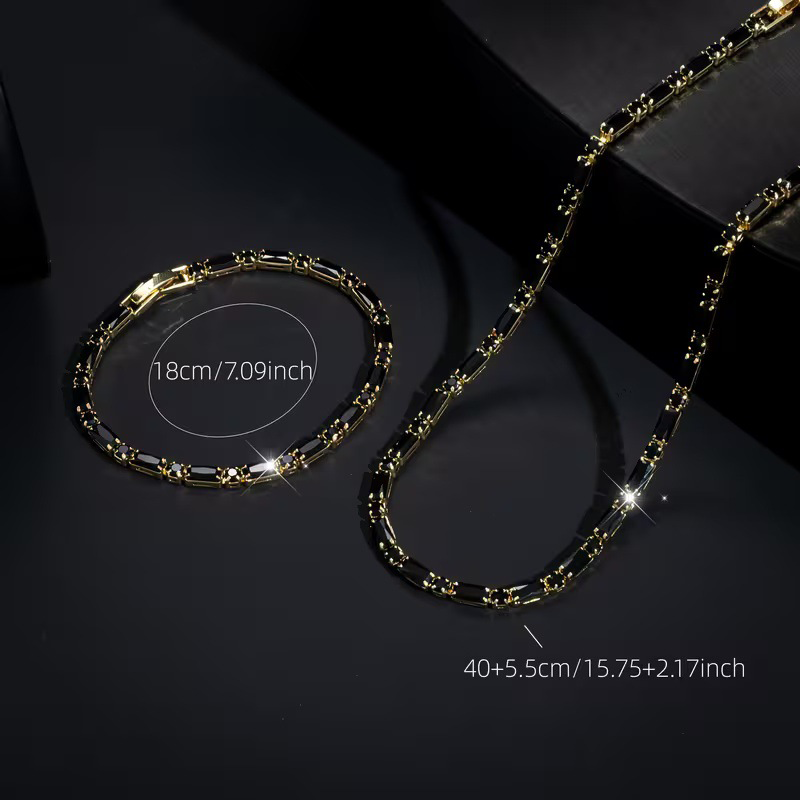 ✨ JETZT 50% RABATT! 💎 Funkelndes Schmuckset für Männer – Halskette & Armband – Kubischer Zirkonia – Perfekt für Alltag und Feier 👎