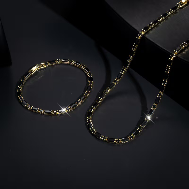 ✨ JETZT 50% RABATT! 💎 Funkelndes Schmuckset für Männer – Halskette & Armband – Kubischer Zirkonia – Perfekt für Alltag und Feier 👎