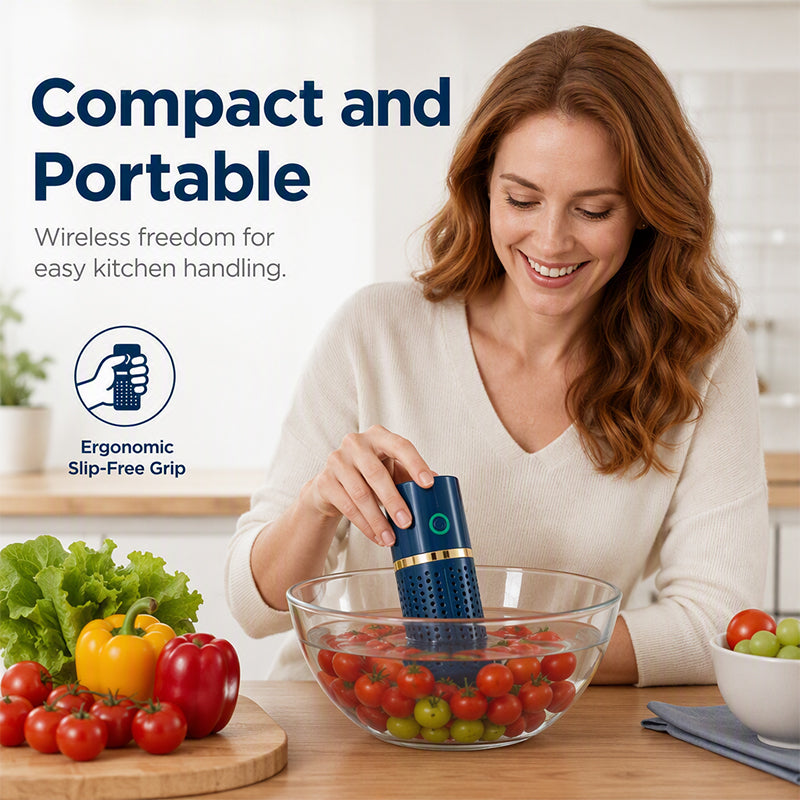 🥦💧 Kabelloser Lebensmittelreiniger – entfernt Pestizide & Bakterien – für gesunde Ernährung! 💪