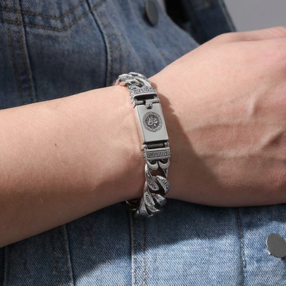 🤙 NUR FÜR KURZE ZEIT 50% RABATT! ⚡ Herren Retro Sechssilben-Mantra-Armband – Bedeutungsvoll, Maskulin, Auffällig ✨