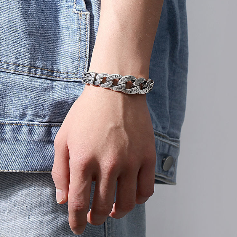 🤙 NUR FÜR KURZE ZEIT 50% RABATT! ⚡ Herren Retro Sechssilben-Mantra-Armband – Bedeutungsvoll, Maskulin, Auffällig ✨