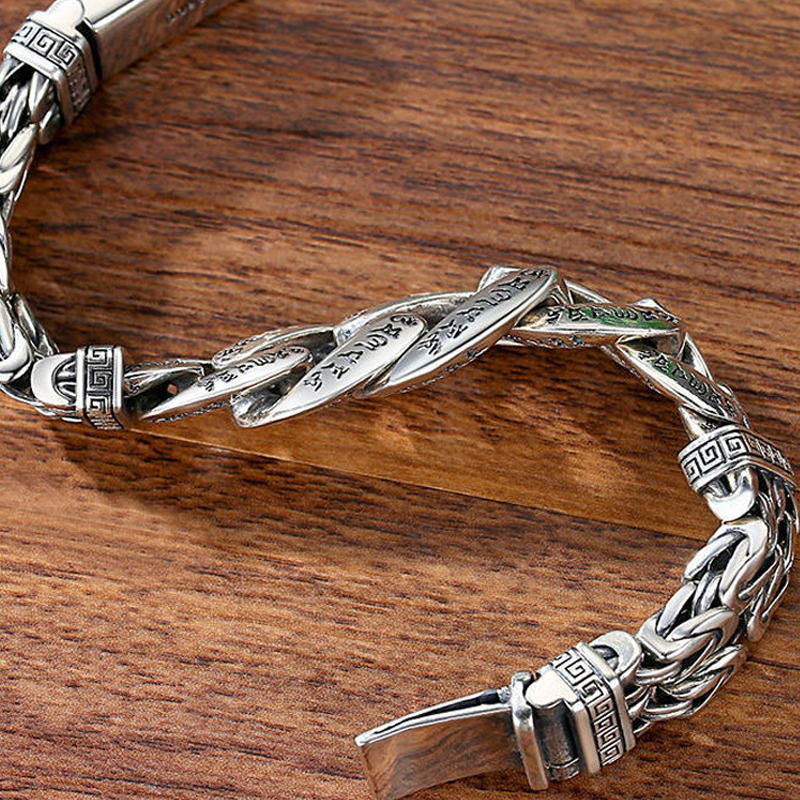 🤙 NUR FÜR KURZE ZEIT 50% RABATT! ⚡ Herren Retro Sechssilben-Mantra-Armband – Bedeutungsvoll, Maskulin, Auffällig ✨