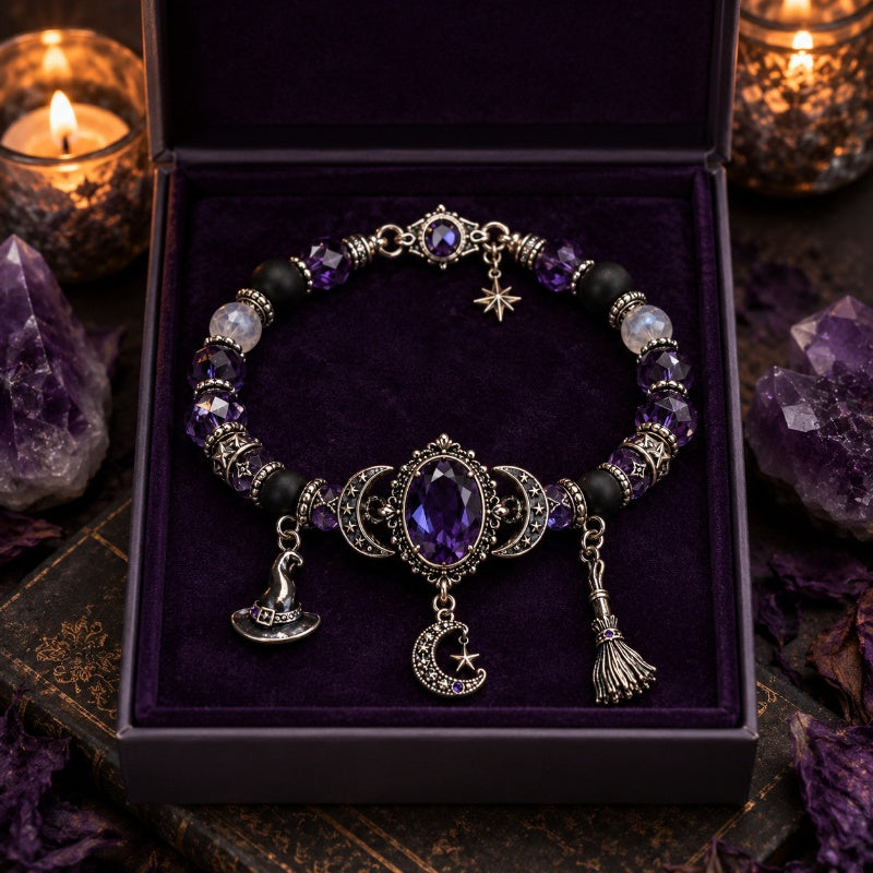 💎Exclusive jewelry💎Gotisches lila Strassstein-Halloween-Armband