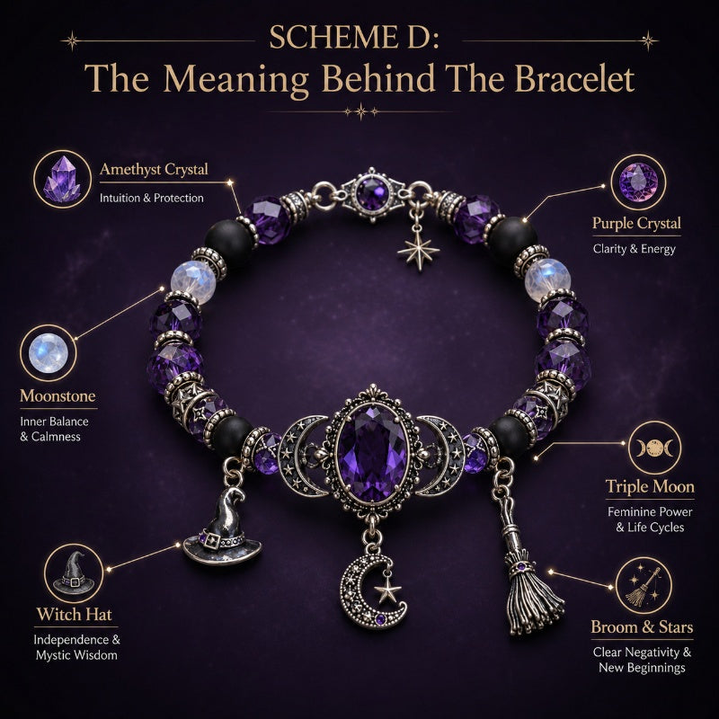 💎Exclusive jewelry💎Gotisches lila Strassstein-Halloween-Armband