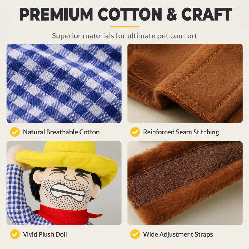 🤠Lustiges Cowboy-Reiter Hundekostüm
