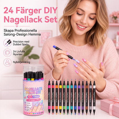 💥 50 % Rabatt ! 24-Farben Nagel-Art-Stifte Set – Zwei Spitzen, endlose Kreativität! 💅 Präzise Linien, schnelles Trocknen, Salon-Qualität ✨