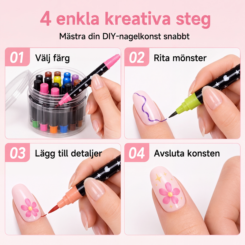 💥 50 % Rabatt ! 24-Farben Nagel-Art-Stifte Set – Zwei Spitzen, endlose Kreativität! 💅 Präzise Linien, schnelles Trocknen, Salon-Qualität ✨