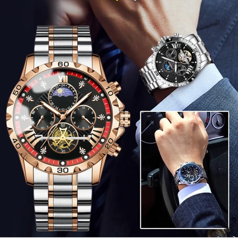 ⌚ 50% RABATT! 💧 Herren Schwungrad‑Quarzuhr – Leuchtzeiger, wasserdicht & präzise ✨