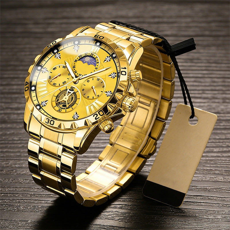 ⌚ 50% RABATT! 💧 Herren Schwungrad‑Quarzuhr – Leuchtzeiger, wasserdicht & präzise ✨
