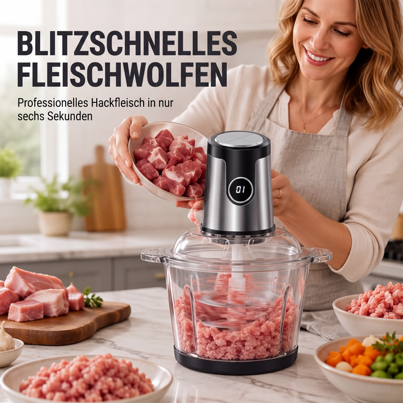 🥩 50 % Rabatt ! Elektrischer Fleischwolf & Küchenmaschine – 2000W Power, in Sekunden zerkleinert! 🔪 Für Fleisch & Gemüse, smarte Steuerung, rostfreier Edelstahl ⚡