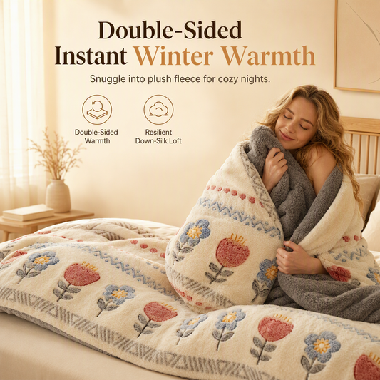 🛏️ 50% RABATT! ❄️ Winterdecke – Lammfleece & Milch‑Samt, warm & kuschelig ✨