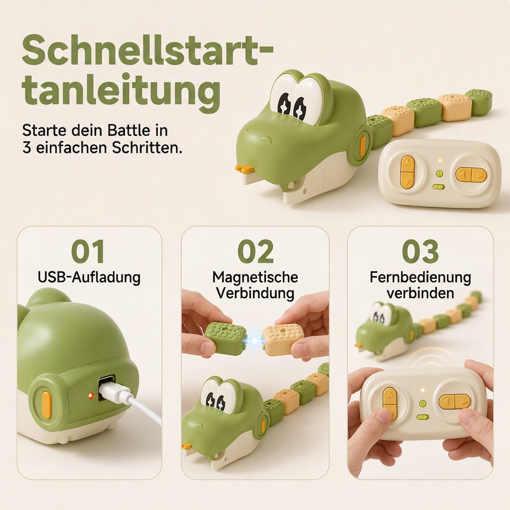 🐍🎮 RC Battle Snake – 50 % Rabatt! Magnetisches Zusammenstecken zum Verlängern, präzise Fernsteuerung – interaktiver Eltern-Kind-Wettbewerb. ⚡