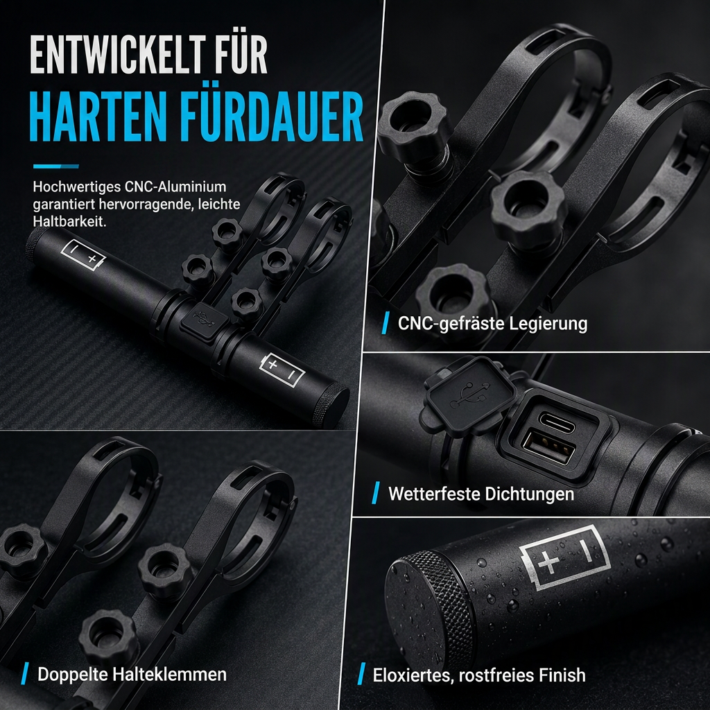 📢📢50% RABATT !!⏰Fahrradlenker-Erweiterungshalterung mit USB-Powerbank-Funktion und Halterung für Fahrradlicht/Taschenlampe