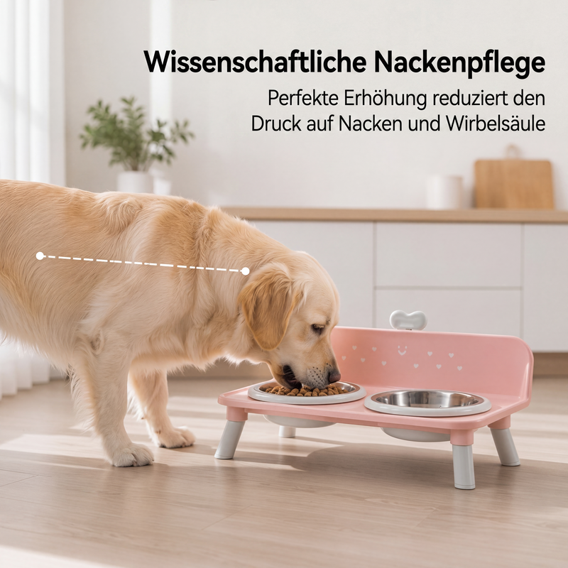🐶 50 % Rabatt!🐾 Höhenverstellbarer Doppelnapf für Hunde & Katzen – Abnehmbare Futternäpfe mit stabilem Napfständer