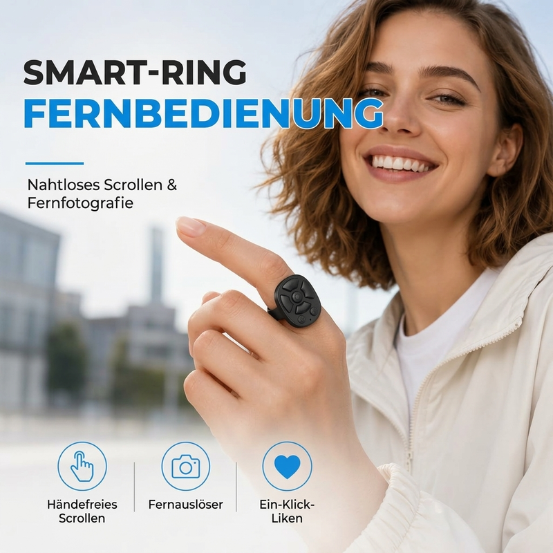 📢📢50% RABATT !!⏰Multifunktionaler Bluetooth-Ring-Fernbedienung