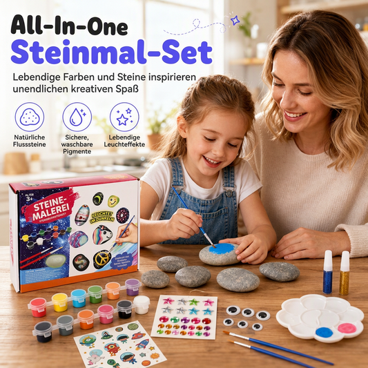 ✨JETZT 50 % RABATT!!✨Kreatives DIY-Set für Kinder zum Bemalen von Steinen, Kieselsteinen und Muscheln – Bastelset für Kunstwerke
