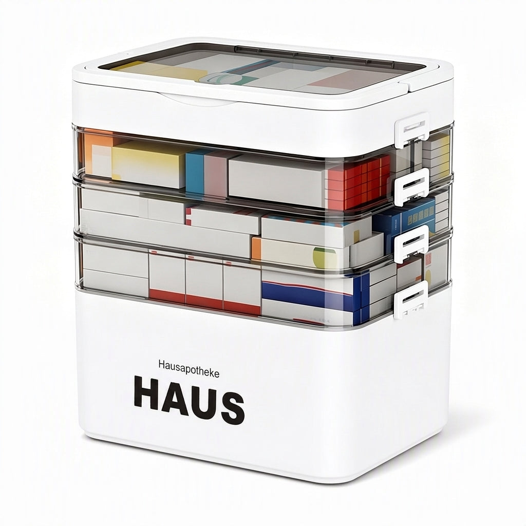 💊 Große Medikamenten-Aufbewahrungsbox aus Kunststoff – Mehrlagig, unterteilt & tragbar für Haushalt & Notfall ✨