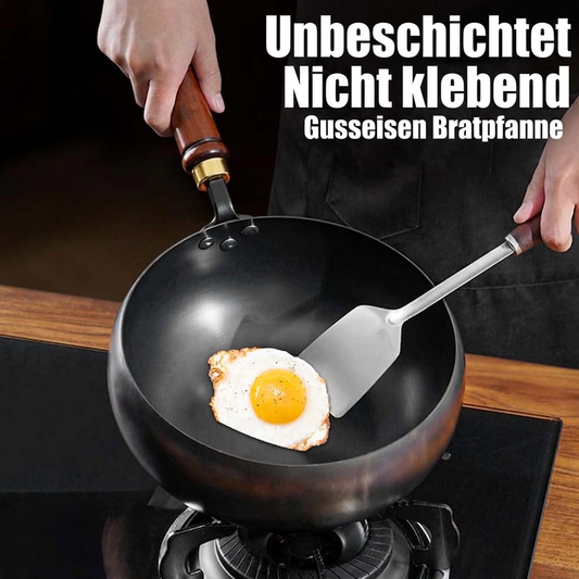 📢📢50% RABATT !!⏰Unbeschichteter dicker Eisentopf mit Deckel
