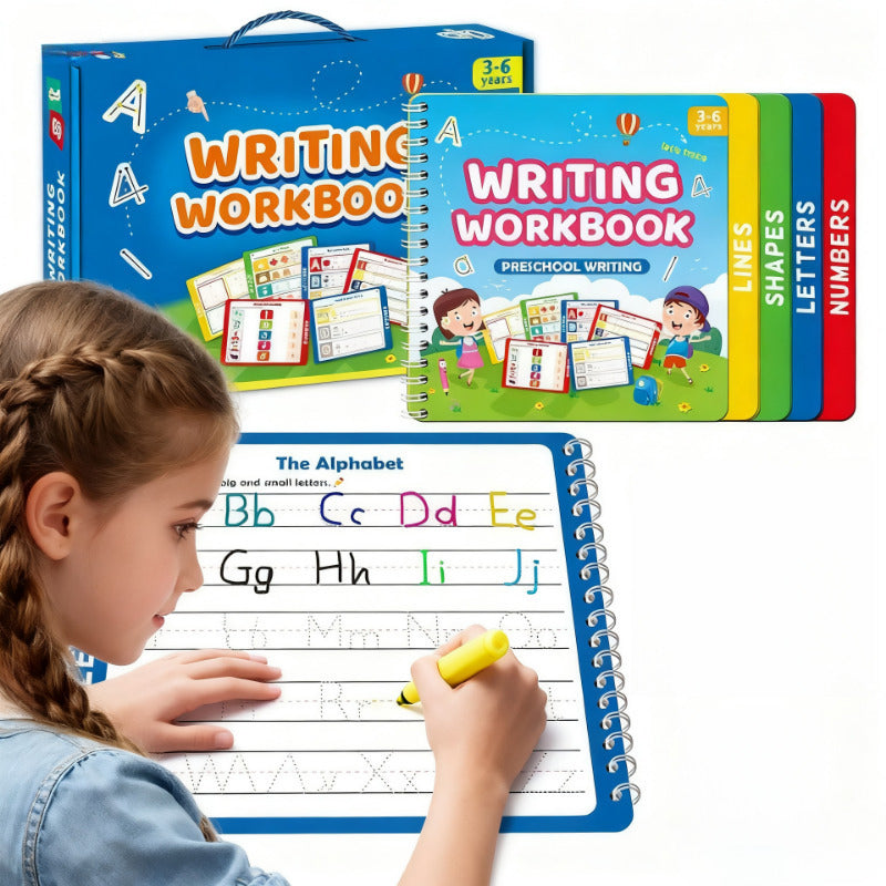 ✏️📘 Wiederverwendbares Graphomotorik-Heft – 50% RABATT! Linien, Formen, Buchstaben & Zahlen, 6 radierbare Stifte – ideal für 3-6 Jahre. 💪