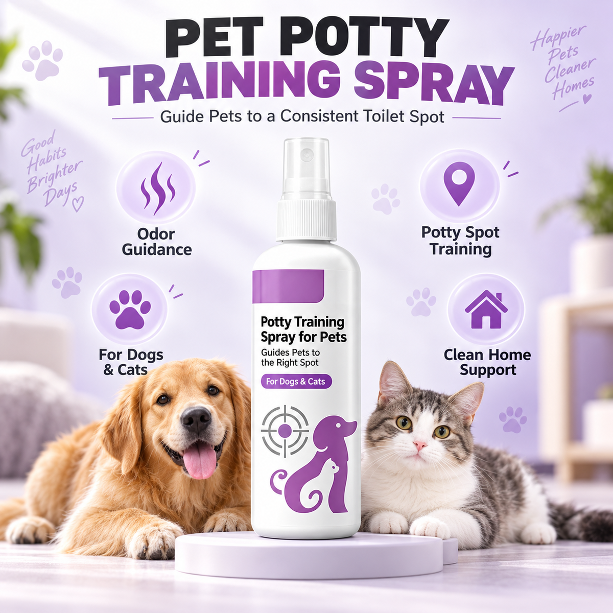 Haustier Toilettentraining-Spray für Hunde & Katzen – Erziehungsspray für Stubenreinheit (100ml)