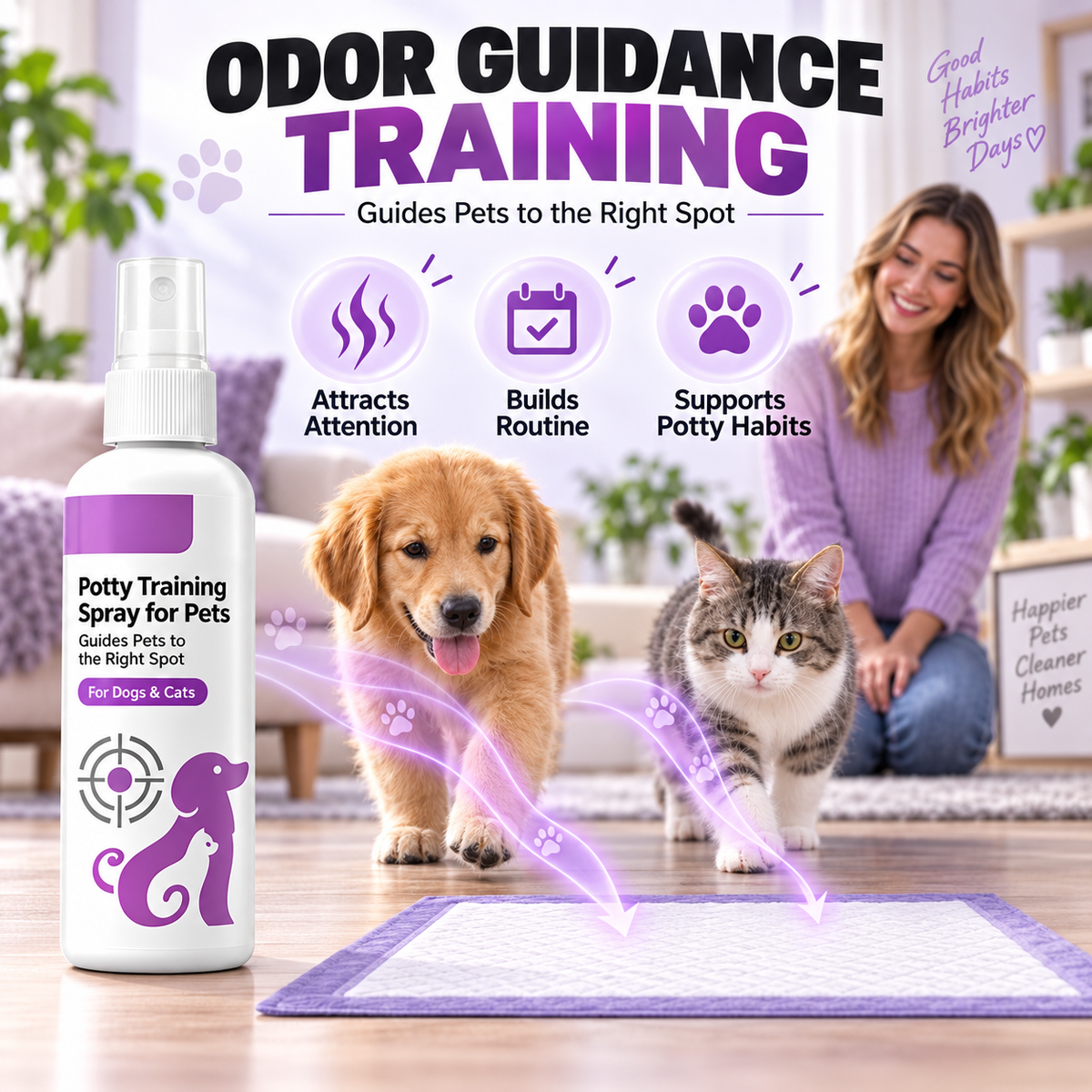 Haustier Toilettentraining-Spray für Hunde & Katzen – Erziehungsspray für Stubenreinheit (100ml)