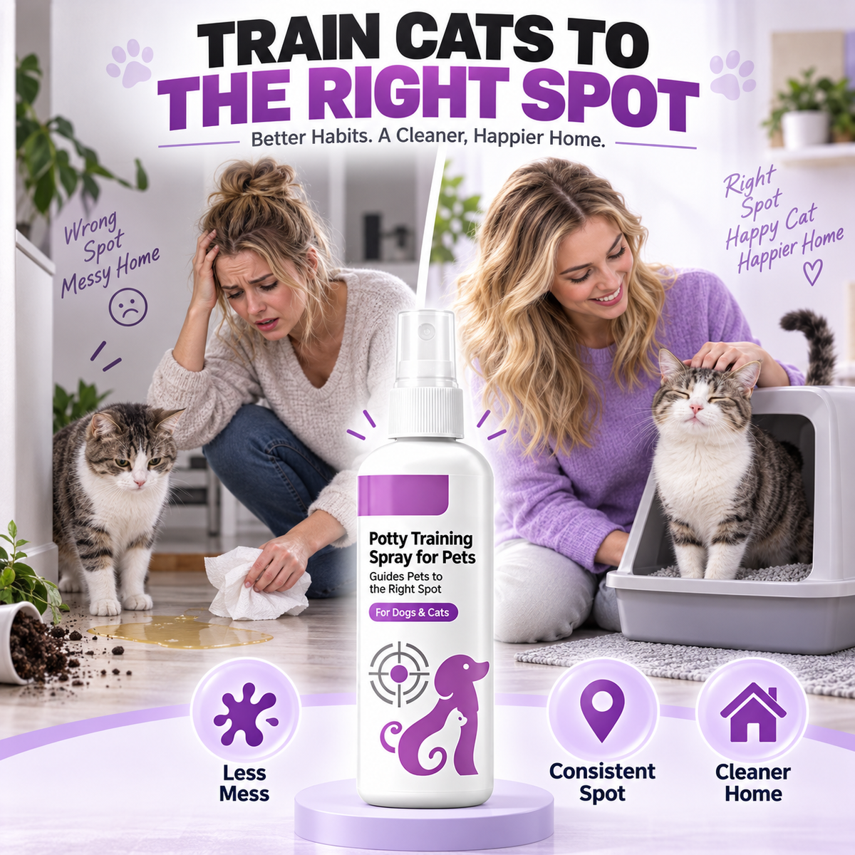 Haustier Toilettentraining-Spray für Hunde & Katzen – Erziehungsspray für Stubenreinheit (100ml)