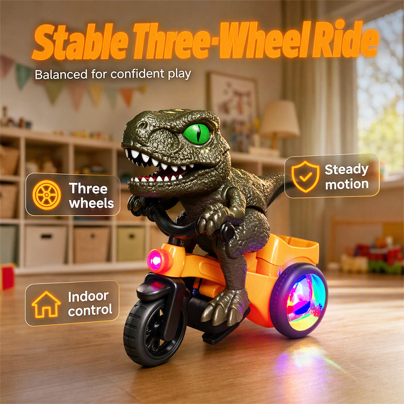 📢📢 JETZT 50 % RABATT!! ⏰Elektrisches Dinosaurier-Dreirad für Kleinkinder – mit 360°-Stunt, Licht & Musik