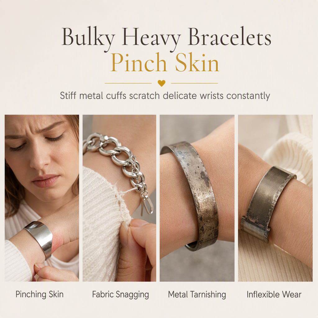 ✨ Goldfarbenes Armband mit Herz-Strassdetails und geometrischer Gliederkette