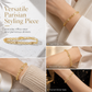 ✨ Goldfarbenes Armband mit Herz-Strassdetails und geometrischer Gliederkette