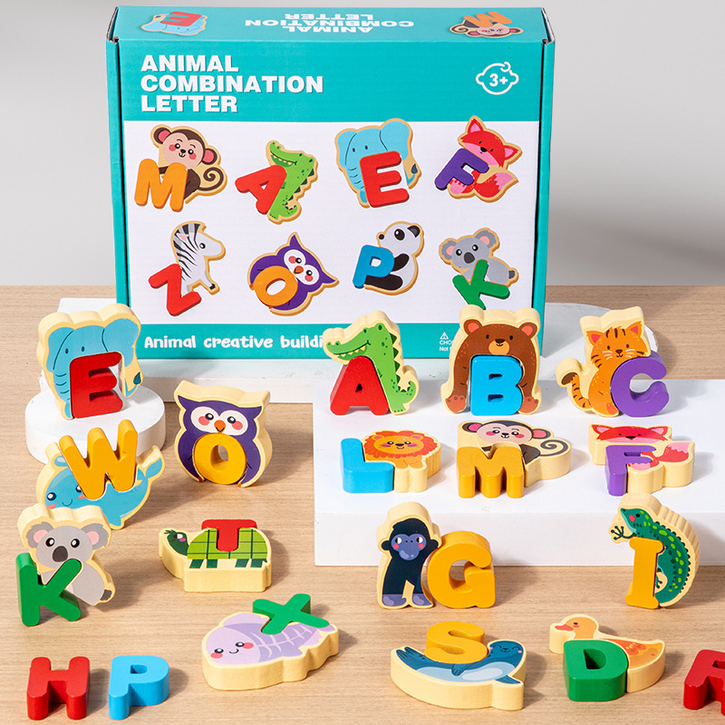 26-teiliges Holz-Buchstaben & Tier-Zuordnungsspielzeug