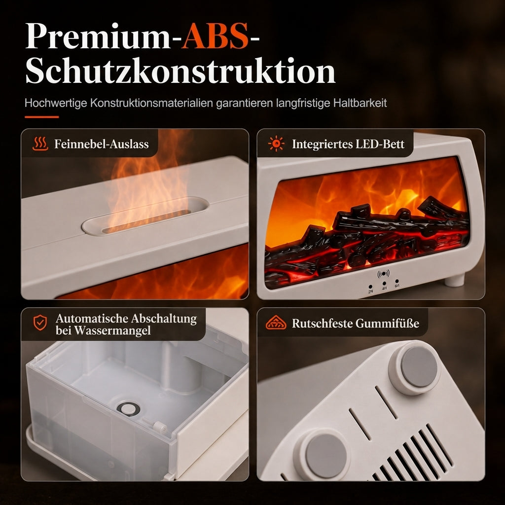 📢📢40% RABATT !!⏰Kleiner Kaminflammen-Luftbefeuchter und Aromatherapie-Diffusor für ätherische Öle, automatischer Duftspender