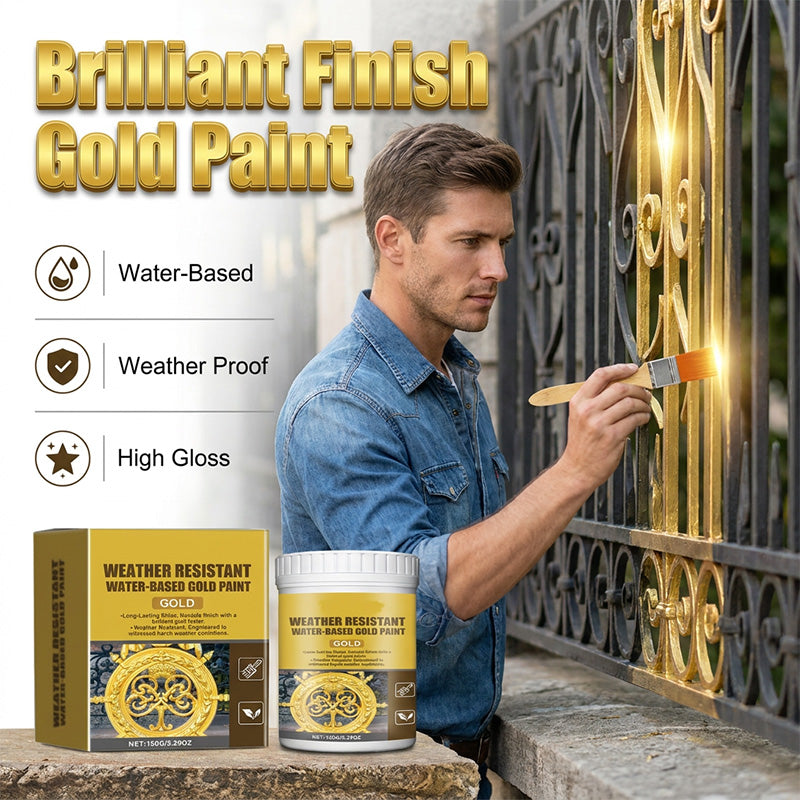🎨✨ Wetterbeständige Goldfarbe auf Wasserbasis – edler Goldglanz für Deko, Möbel & Metall 🏠🖌️