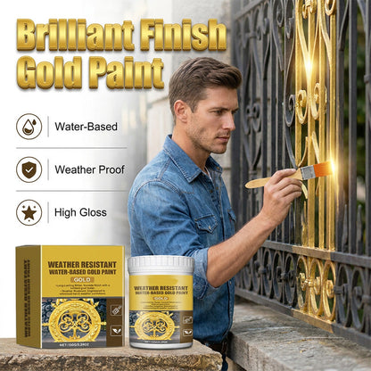 🎨✨ Wetterbeständige Goldfarbe auf Wasserbasis – edler Goldglanz für Deko, Möbel & Metall 🏠🖌️