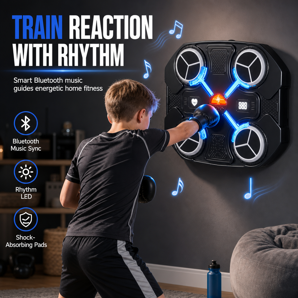 Kids Electronic Music Boxing Target with Rhythm Reaction Training for Home Fitness and Stress Relief
