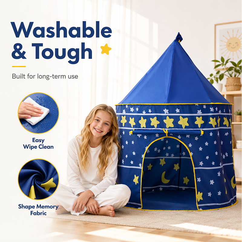 🎪 Kinder-Spielzelt mit Rolltür – Tragbares Spielschloss für Drinnen & Draußen ✨