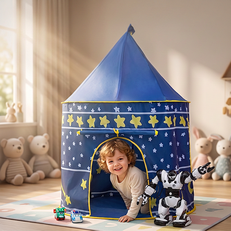 🎪 Kinder-Spielzelt mit Rolltür – Tragbares Spielschloss für Drinnen & Draußen ✨