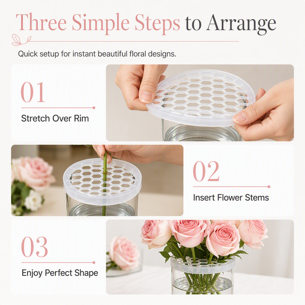 Silikon-Blumensteckgitter für Vasen – Perfekte Blumenarrangements