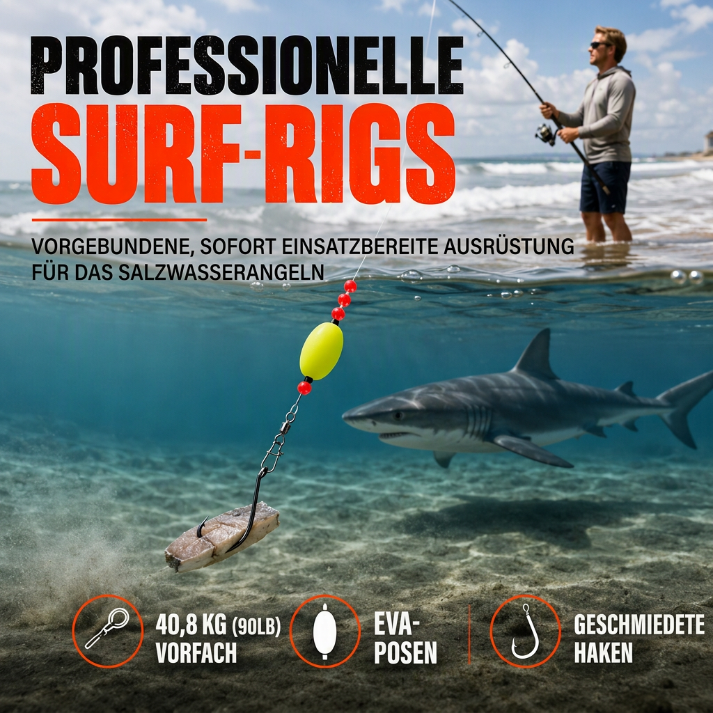 🎣 50% RABATT! 🐟 6-Pomfret-Angelset mit Schwimmer zur Brandungsfischerkennung für Flunder, Barsch, Wels, Hai und Blaufisch