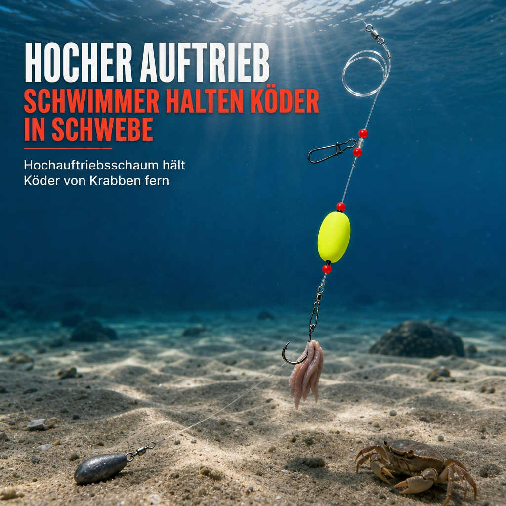 🎣 50% RABATT! 🐟 6-Pomfret-Angelset mit Schwimmer zur Brandungsfischerkennung für Flunder, Barsch, Wels, Hai und Blaufisch