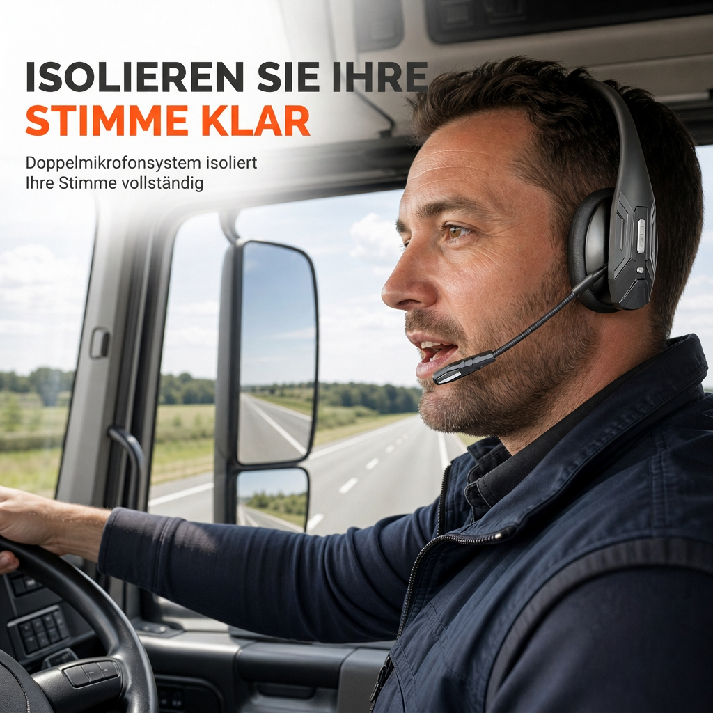 ⏰Drahtloses Bluetooth-Headset für Callcenter mit ENC-Umgebungsgeräuschunterdrückung und automatischer Kopplung für Kundenservice und Lkw-Fahrer