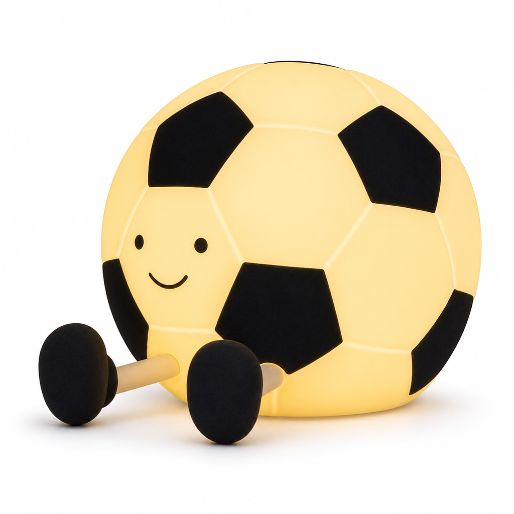 Wiederaufladbares, fußballförmiges Silikon-Nachtlicht zum Berühren, augenschonende Kinderzimmerlampe für das Schlafzimmer von Kindern