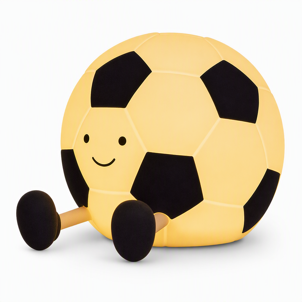Wiederaufladbares, fußballförmiges Silikon-Nachtlicht zum Berühren, augenschonende Kinderzimmerlampe für das Schlafzimmer von Kindern
