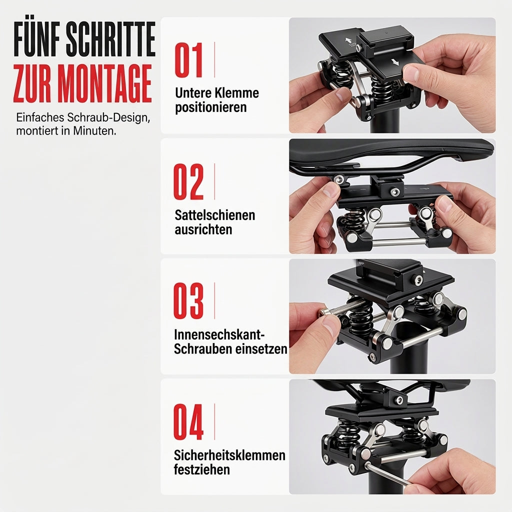 📢📢50% RABATT !!⏰   🚲 Gefederte Fahrrad-Sattelstütze für komfortableres Fahren