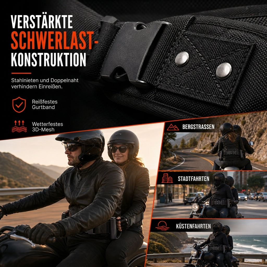 📢📢50% RABATT !!⏰Haltegriffgurt für Beifahrer auf Motorradrücksitzen, Beifahrer-Hüftgurtgriff für ATV, Schneemobil und Yacht