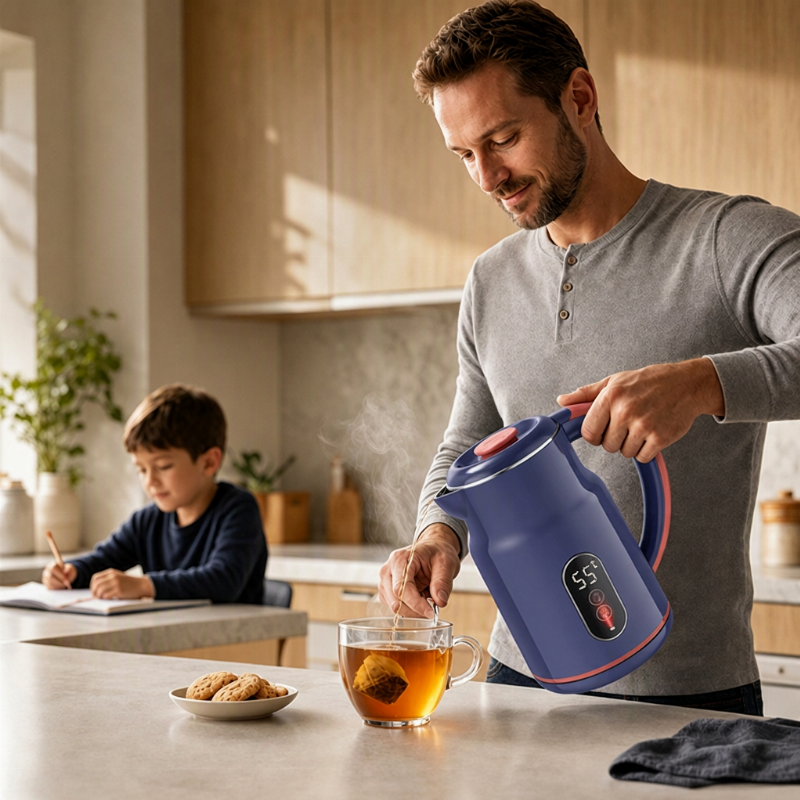 Elektrischer Thermo-Wasserkocher mit LED-Temperaturanzeige – 3,0L Edelstahl & 55°C Warmhaltefunktion