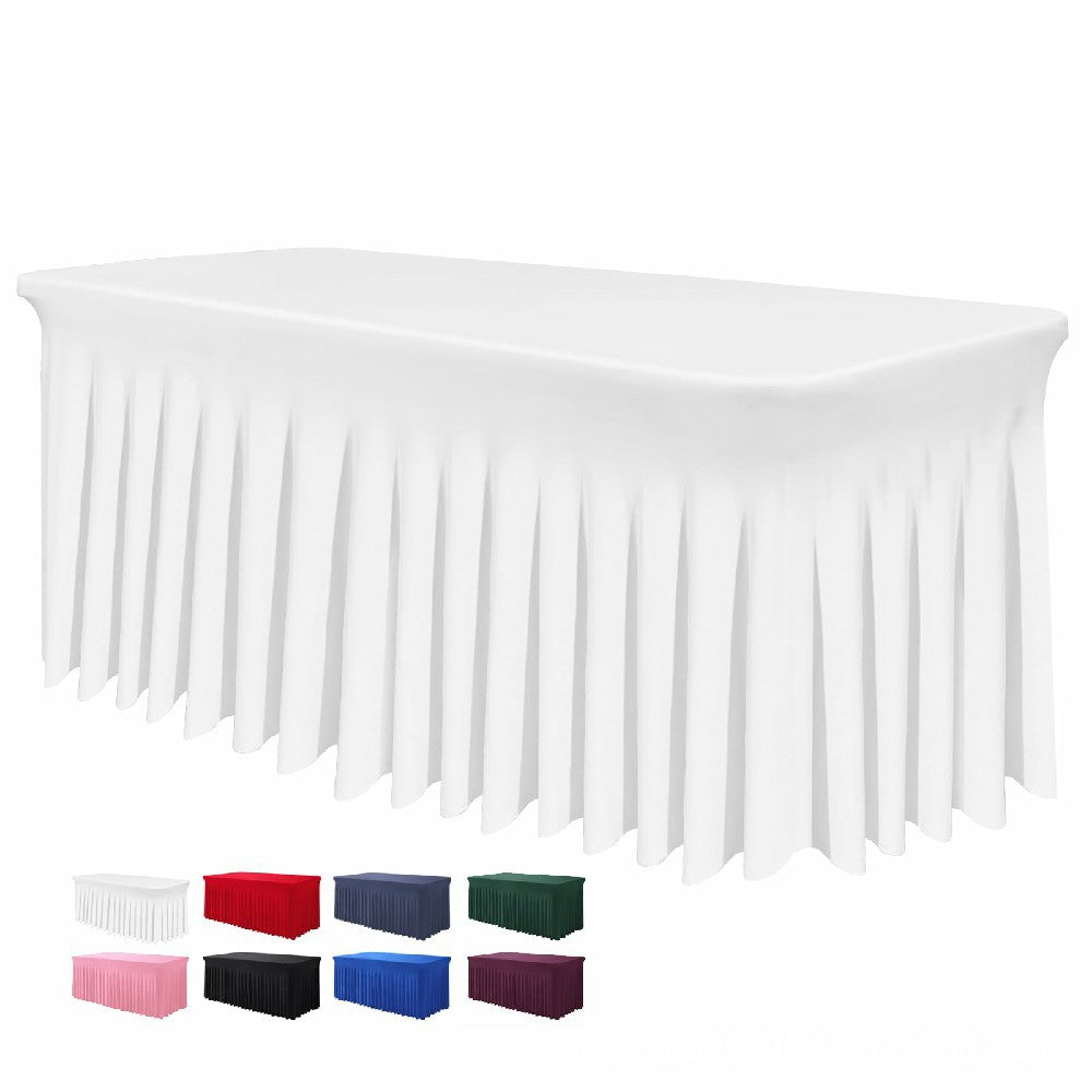 📢📢JETZT 50 % RABATT!! ⏰Plissierter Stretch-Tischrock für rechteckige Tische – Dekoration für Hochzeit, Party & Event