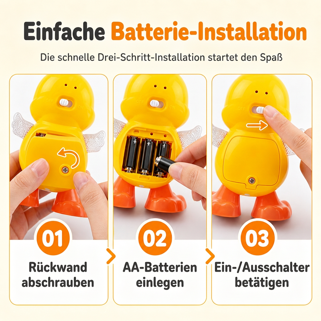 🦆 50% RABATT! 🎵 Sing- & Tanzspielzeug – Cartoon-Ente, elektrisch & lustig ✨