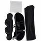 Set aus integriertem Memory-Foam-Reisekissen und 3D-abdunkelnder Schlafmaske zur Nackenstütze auf Reisen