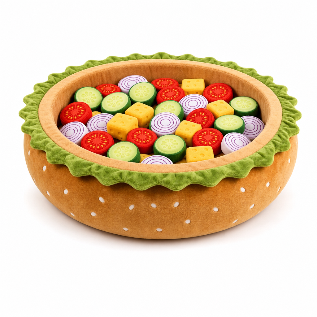 🍔 50% RABATT! 🐾 Hamburger-Haustierbett – Warm, kuschelig & rund für alle Jahreszeiten ✨