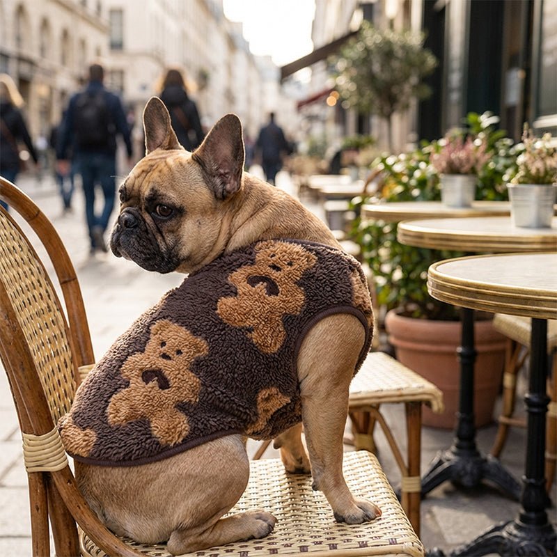 🐶🐱 50 % RABATT 🧸 Mit Plüsch gefütterte Haustierweste, weich und warm, leicht anzuziehen für Hunde und Katzen bei Spaziergängen im Freien ❄️